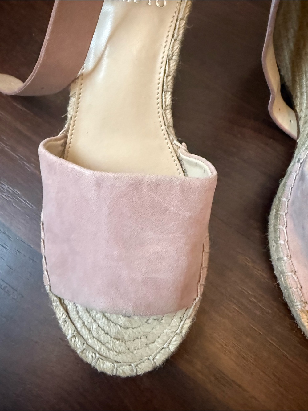 Vince Camuto Blush Suede Espadrille Wedge Sandals - Picture 5 of 13